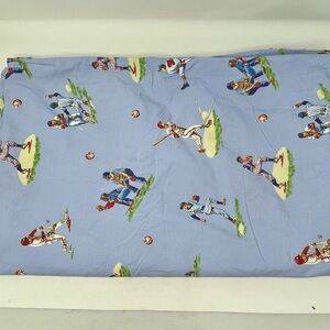 Pottery Barn Kids Blue Baseball Bedding Twin Flat Sheet